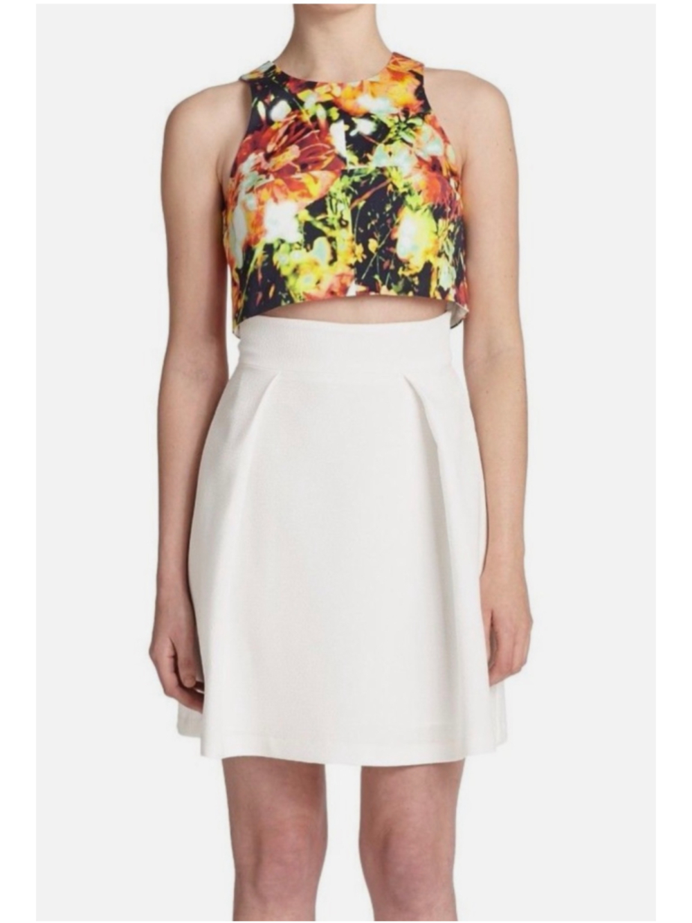 Black Halo Sanibel Floral Cropped Top 0